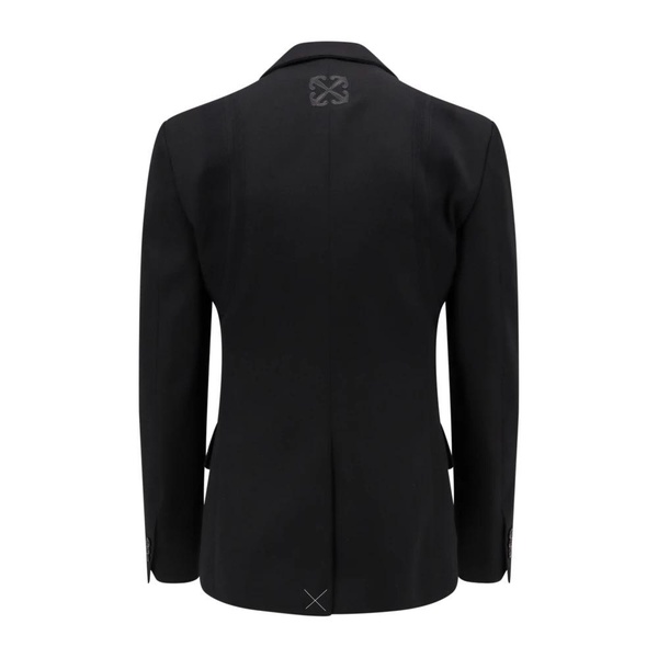 Off-White Logo Embroidered Single-Breasted Blazer