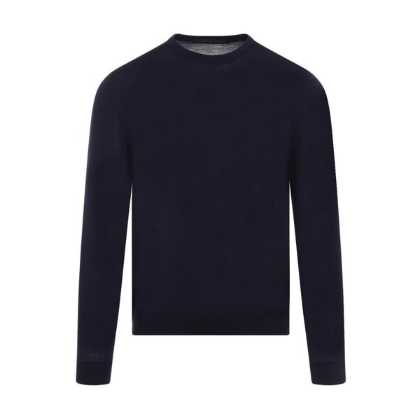 Blue Wool Crew Neck Sweater