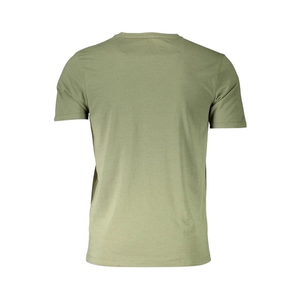 Green Cotton V-Neck Logo T-Shirt