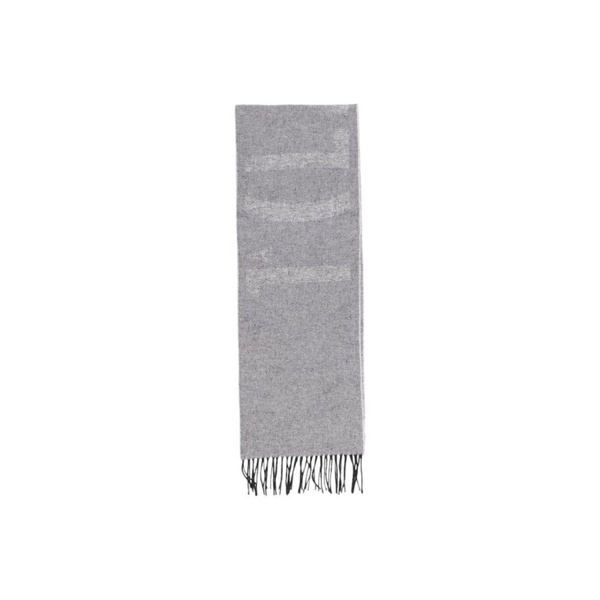 Grey Patterned Wool Scarf