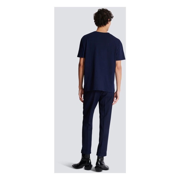 Round Neck Ribbed Trim T-shirt