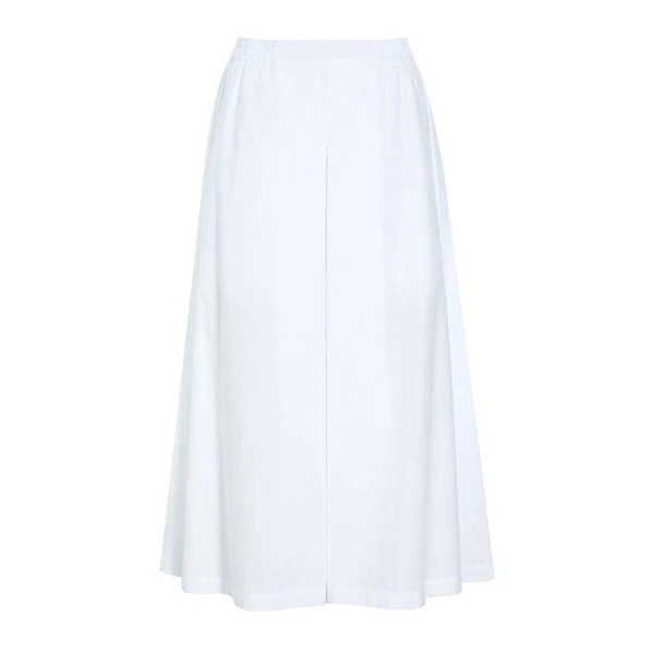 Wide Leg White Cotton Trousers