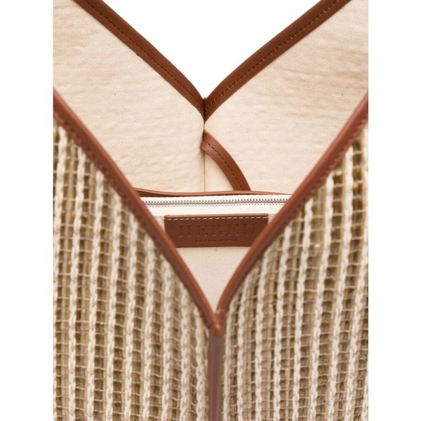 Beige Bags with Self-Tie Fastening