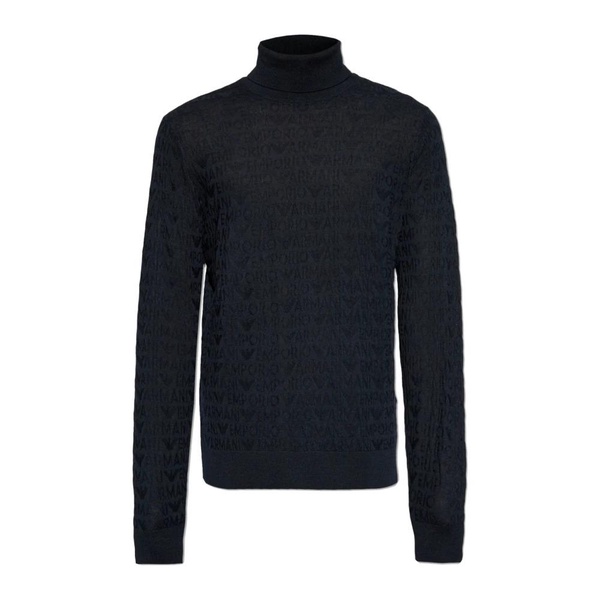 Wool turtleneck with monogram