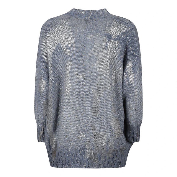 Clear Blue Metallic Sweater Made in Italy