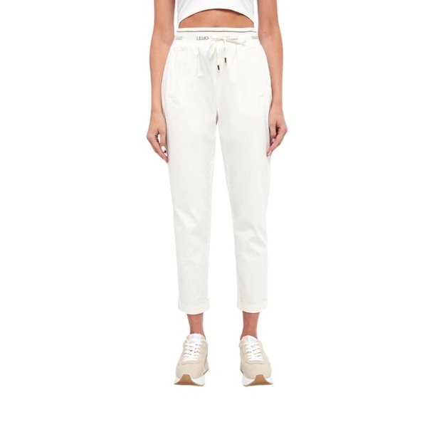 White Straight Leg Cotton Pants
