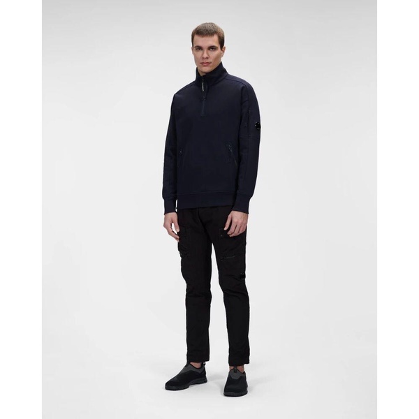 Diagonal Raised Fleece Stand Collar Sweatshirt