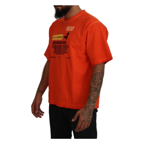 Elegant Crew Neck Orange Tee