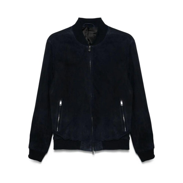 Navy Blue Zip-Front Outerwear