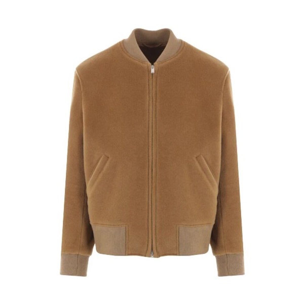 Brown Wool Bomber Jacket