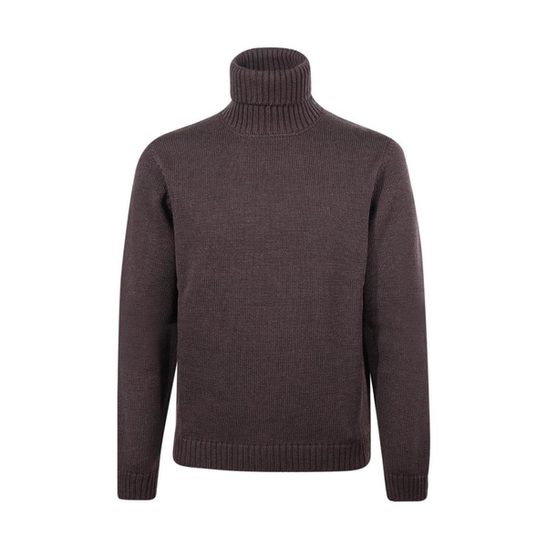 Dark Brown Merino Wool Turtleneck Sweater