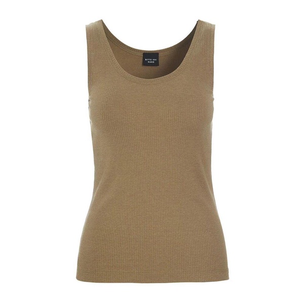 Rib Tank Top Nutmeg Beige