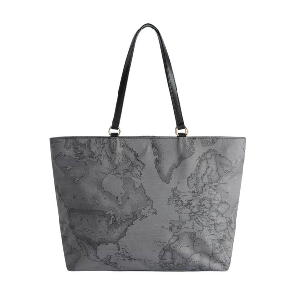 Geo Dark Shopper Bag in Grey