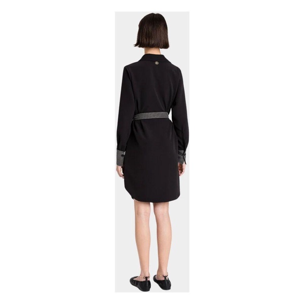 Black Embroidered Crepe Dress