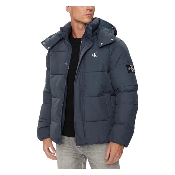 Blue Hooded Zip-Up Jacket