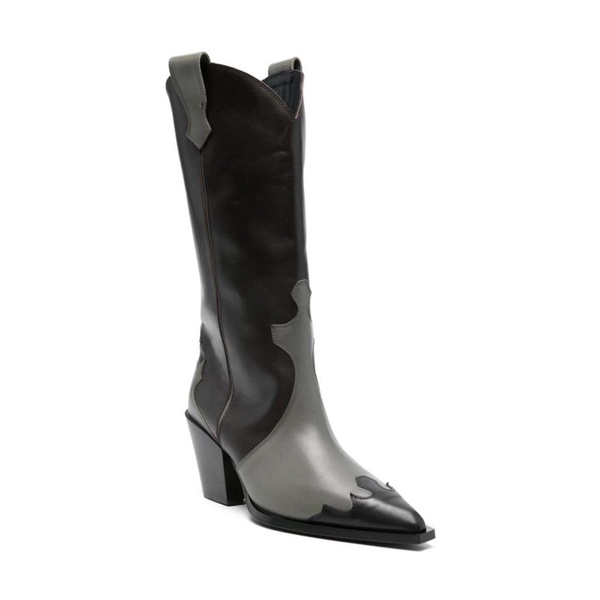 Black Calf Leather Cowboy Boot Ariel