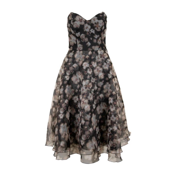 Floral Zip Dress with Hook Closure