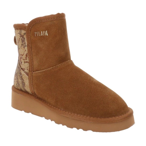 Leather and Fabric Ankle Boots