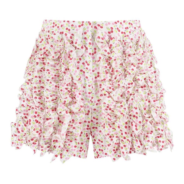 Cotton Shorts with Front Ruffles