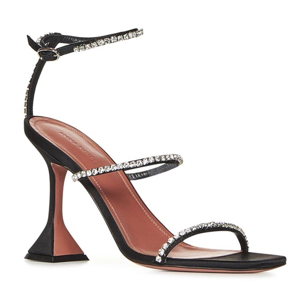 Black Silk Crystal Sandals