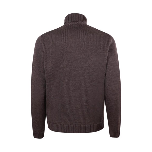 Dark Brown Merino Wool Turtleneck Sweater