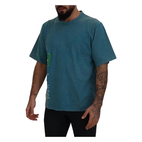 Blue Logo Print Crewneck T-shirt