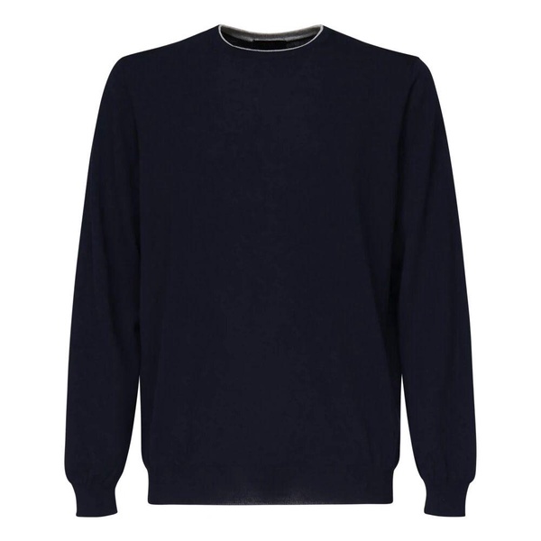 Crew Neck Sweater with Ribbed Details