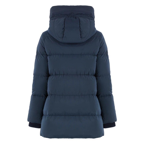 Hooded Down Jacket with Ribbed Cuffs