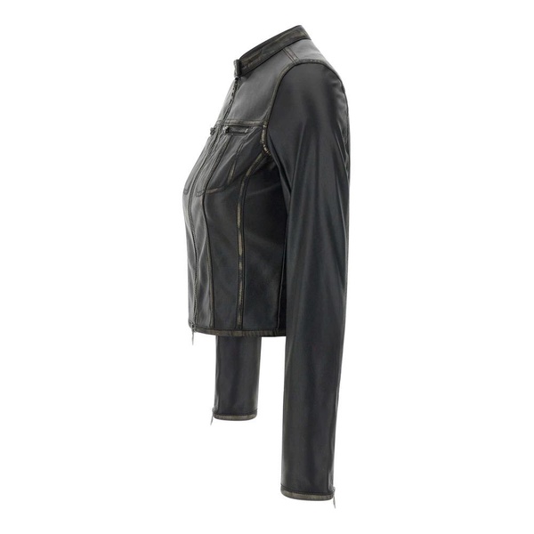Black Biker Jacket with Zip Pockets