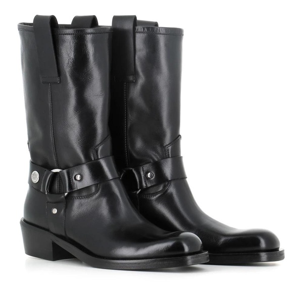 Black Leather Biker Boots
