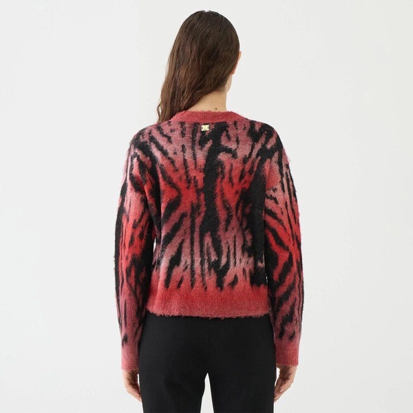 Zebra Print Sweater Red Black