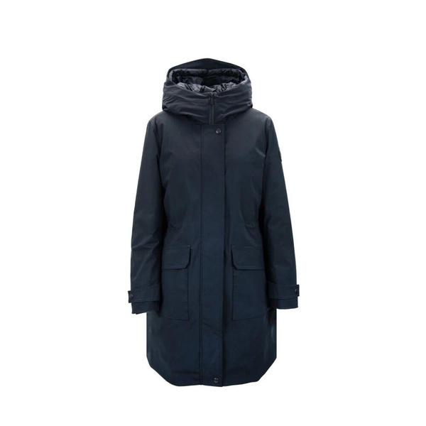 Long Hooded Down Jacket with Zipper