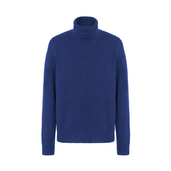 Blue Wool Turtleneck Sweater Men