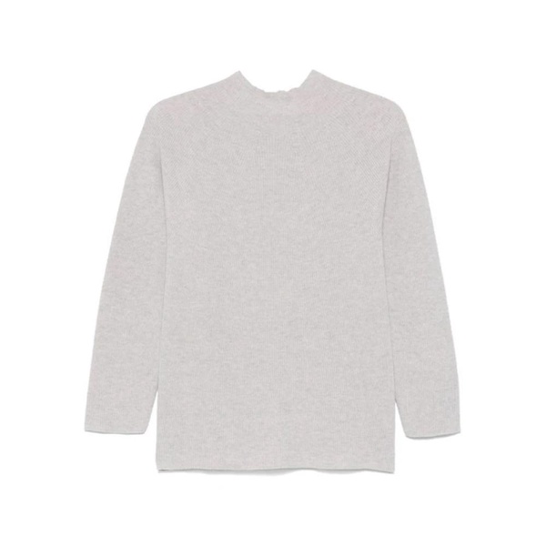Light Grey Ribbed Wool Sweater