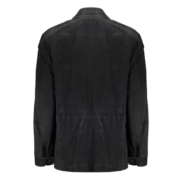 Suede Jacket with Lamb Leather Details