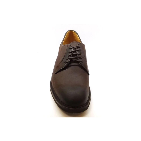 Brown Leather Blucher Shoe with Vibram Rubber Sole