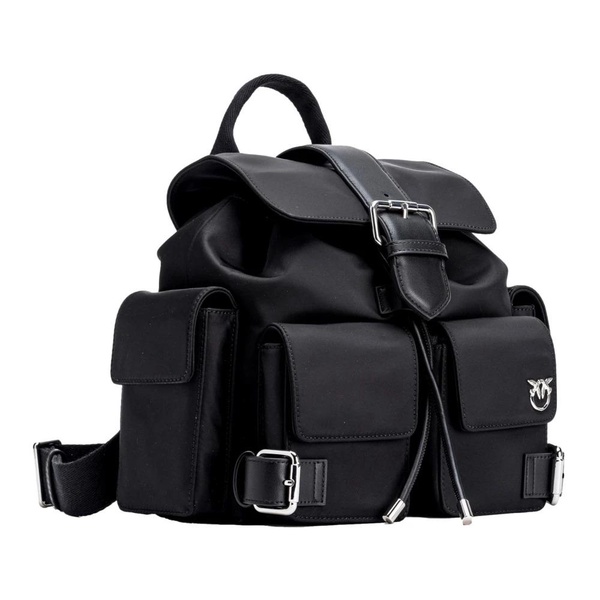 Multipocket Nylon Pocket Backpack Black