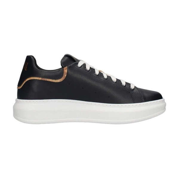 Blue Leather Sneakers with Geo Classic Details