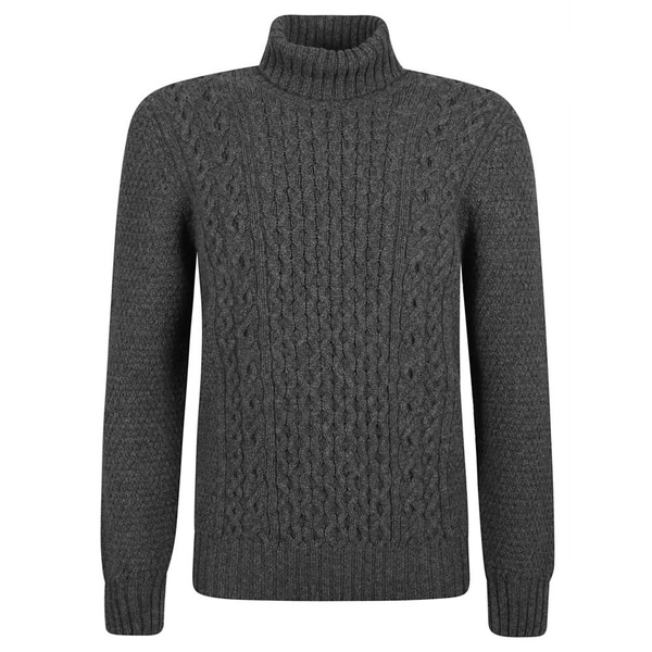Anthracite Sweater Dolcevita Aran Tubico