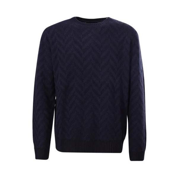 Black Logo Print Wool Sweater