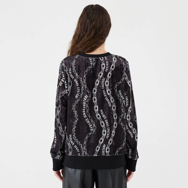 Velvet chain print necklace sweater
