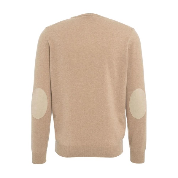 Brown Knitwear Sleeve Patched Pullover