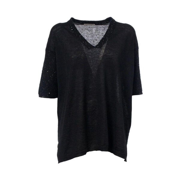 Linen and Cotton V-Neck Sweater