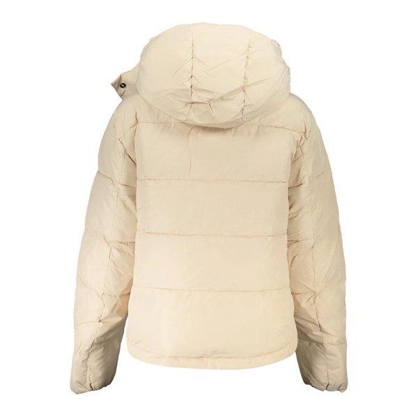 Chic Beige Long-Sleeved Jacket with Removable Hood