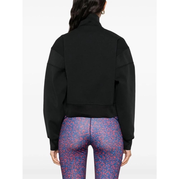 Black Zip Sweater with Logo Print