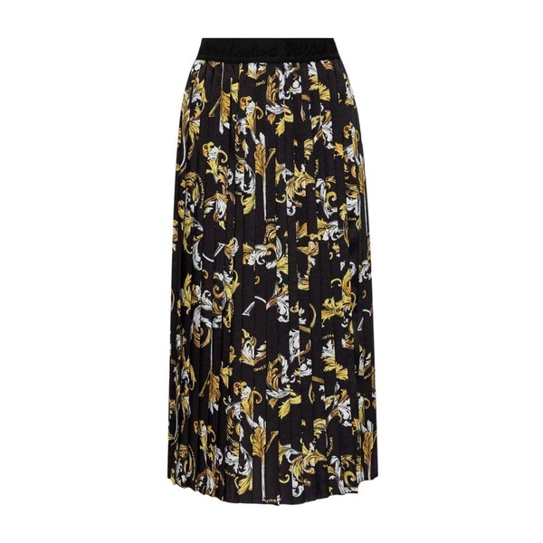 Black Pleated High-Waisted Skirt