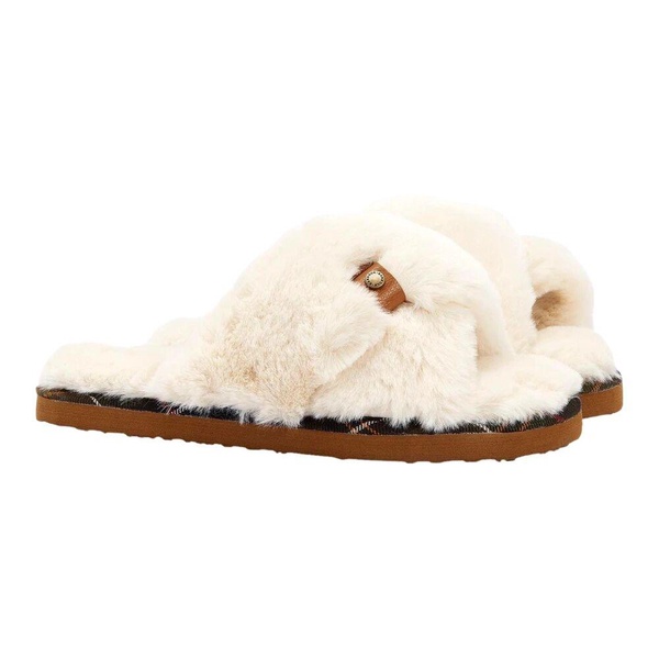 Eliza Cross Over Slippers Ivory