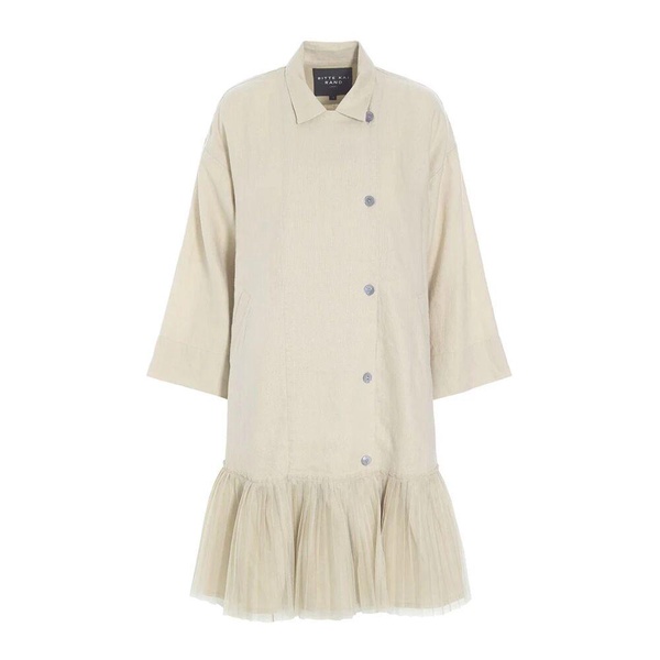 Oversized Linen Dress with Ruffle