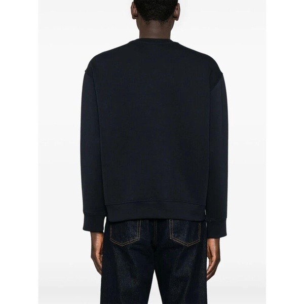 Blue Sweater with Ribbed Cuffs