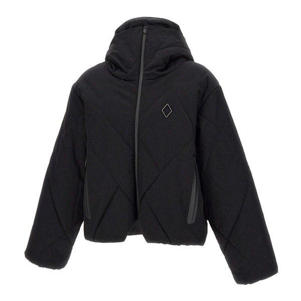 Black Down Jacket with Diamond Stitching